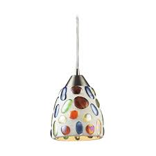 Modern Mini Pendant Light With Multi Color Glass 542 1 Destination Lighting