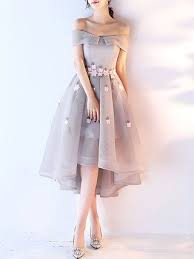 Off Shoulder High Low Prom Asymmetric Floral Evening Midi Dress Trendy Prom Dresses Short Dresses Fashion Dress Party