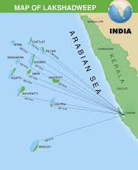 The island chain consists of 27 islands along with coral atolls and sand banks. Lakshadweep Map Lakshadweep India