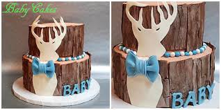 Deer Themed Weathered Wood Baby Shower Cake Baby Shower Cakes For Boys Deer Baby Shower Boy Deer Baby Showers