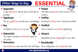 Essential Synonym List Of 25 Important Synonyms For Essential With Examples English Study Online In 2020 Other Ways To Say English Study Synonym