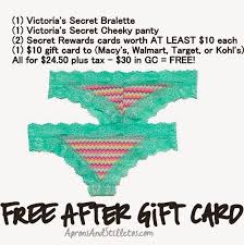 All of coupon codes are verified and tested today! Victoria S Secret Free Bralette And 2 Cheeky Panty After 30 In Gift Cards Back Aprons And Stilletos South Carolina Blogger