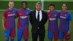 The new jersey will be available for nike members from june 16 and for everyone else from june 21, 2021. Barcelona Unveil New 2021 22 Home Kit Complete With Half And Half Shorts