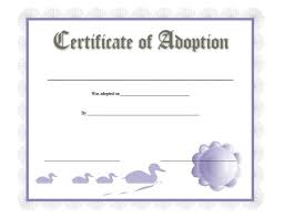 Free cat birth certificate template free adoption certificate. 40 Real Fake Adoption Certificate Templates Printabletemplates