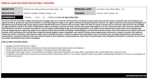 Lean Six Sigma Black Belt Job Letter Resume Template