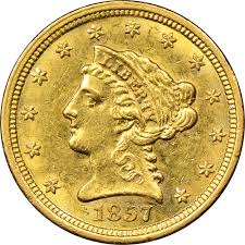 1853 5 dollar gold liberty head half eagle nice au condition. 1857 S 2 5 Ms Coin Explorer Ngc