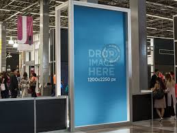 Placeit Vertical Banner Mockup At The Entrance Of An Expo