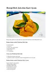 By kongsi resepi on nov 22, 2020. Resepi Kari Ayam Roti Jala Tanpa Santan