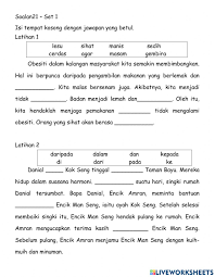 Antara ujian bulanan yang dilaksanakan di sekolah adalah ujian bulan mac, ujian bulan mei (pertengahan tahun), ujian bulan september dan ujian bulan november (akhir tahun). Bahasa Melayu Tahun 6 Soalan 21 Worksheet