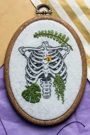 In three simple steps you will transform a picture into a beautiful cross stitch chart. Bones And Houseplants Embroidery
