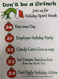 Some Cute Ideas For Holiday Employee Engagement Employees Christmas Holiday Spirit Week Spirit Week