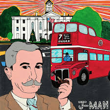 Beer Run to Betty Davis Grocery Oxford Mississippi Print Mixed Media  Outsider Folk Pop Painting 726 by J-man Art