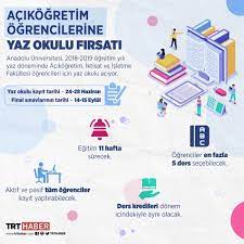 Anadolu üniversitesi açıköğretim fakültesi (aöf) tarafından yayımlanan yaz okulu duyurusunda kayıt tarihleri yer alıyor. Acikogretim Ogrencilerine Yaz Okulu Firsati Son Dakika Haberleri