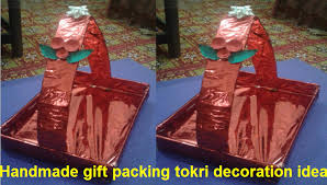Handmade Gift Packing Tokri Decoration Idea In 2020 Gift Boxes Decoration Handmade Gifts Handmade Crafts