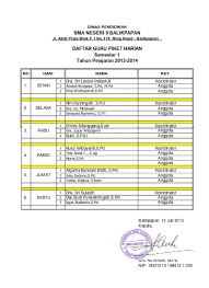 Bagi yang membutuhkan, silahkan download selengkapnya melalui link dibawah ini : Unduh Daftar Guru Piket
