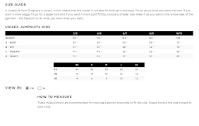 Onepiece Size Guide