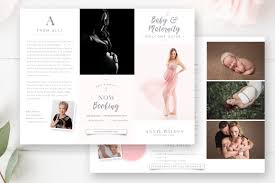 Children Maternity Trifold Brochure Flyer Photography Guide Photographer Template Sell She Trifold Brochure Photography Brochure Photoshop Template Design