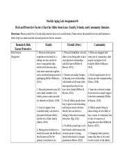 Risk And Protective Factors Chart For Older Americans