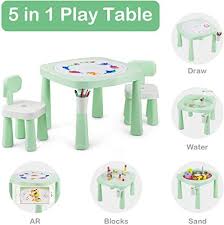 Enjoy Exclusive For Costzon Kids Table 2 Chairs Set 5 1 Game Table Drawing Playing Sand Water Building Blocks Ar Recognition Children Activity Table W In 2020 Game Table And