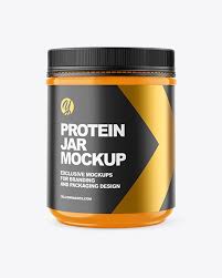 Glossy Protein Jar Mockup In Jar Mockups On Yellow Images Object Mockups