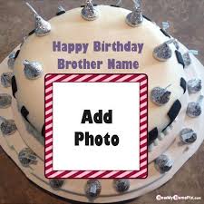 Add Photo Name Photo Editing Birthday Cake With Photo Frame Design Photo Frame Birthday Cake For Brother Name Write In 2020 Happy Birthday Cake Photo Birthday Cake For Brother Birthday Cake With Photo