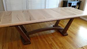 Dining Table With Angled And Tapered Legs With Arched Stretcher Dining Table Table Wood Table