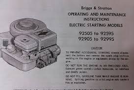 Каталоги двигателей series ic 3,5 л.с. Briggs Stratton 3 3 5 H P 92505 92999 Engine Owners Manual Lawn Sickle Mower Ebay