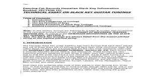 Technical Essay On Slack Key Guitar Tunings Pdf Document