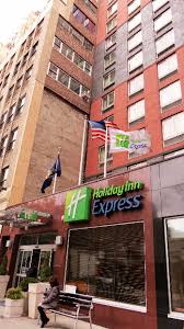 Overivew of hotel lobby area. A Manhattan Stay The Holiday Inn Express Times Square