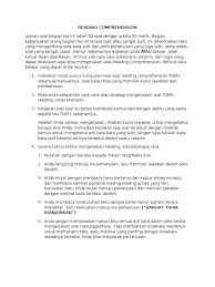 Kunci jawaban section 1 listening comprehension guru galeri toefl paud soal tes dan 16 contoh 2019 kumpulan wadiah dunia sekolah id. Reading Comprehension Pdf