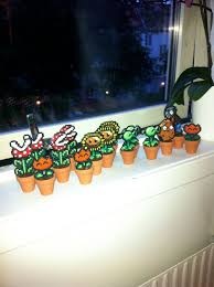 Mini Pixel Plants Mario And Plants Vs Zombies With Pot Made From Hama Mini Bugelperlen Hama Perlen Muster Und Bugelperlenbilder