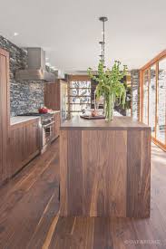 wide plank black walnut floor in modern