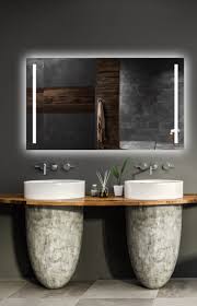 spiegel gliss design verticaal led standaard dubbele led verlichting hout badkamer badkamer goedkoop donkere badkamers