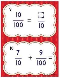 Fraction chart 1 100 fraction chart equivalent fractions. Equivalent And Adding Fractions Denominators 10 And 100 Task Cards Set Of 28
