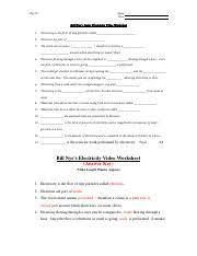 To answer key was being one of bill nye video worksheet answers by a fill in ferromagnetic and electricity and break it. Ws Bill Nye Static Electricity With Ans Docx Snc1d Name Date Bill Nye U2019s Static Electricity Video Worksheet 1 Electricity Is The Flow Of Tiny Course Hero