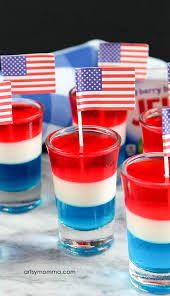 For red, we went with the cherry jello and, for blue, we used berry blue jello. Alcohol Free Layered Jello Shooters For Kids 4th Of July Party Tutorial