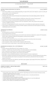 Journeyman Electrician Resume Sample Mintresume