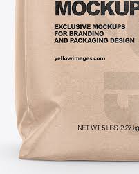Download Kraft Paper Flour Bag Mockup In Bag Sack Mockups On Yellow Images Object Mockups PSD Mockup Templates