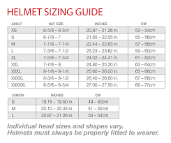 Helmet Size Chart Scooter King Of Cali Helmets And Accessories
