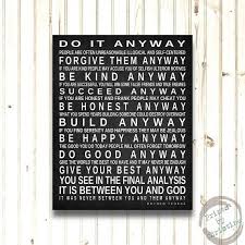 Large Inspirational Wall Art Do It Anyway Mother Teresa Quote Etsy Mother Teresa Quotes Anyway Mother Teresa Custom Word Art