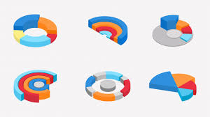 3d Isometric Of Colorful Pie Chart Collection Vector