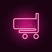 Pure glow neon logo intro. Trolley In The Store Icon Elements Of Web In Neon Style Icons Simple Icon For Websites Web Design Mobile App Info Graphics Stock Illustration Illustration Of Market Sell 134638391