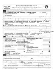 A currency transaction report (ctr) is a report that u.s. Fillable Fincen Form 103 Currency Transaction Report Form By Casinos Printable Pdf Download