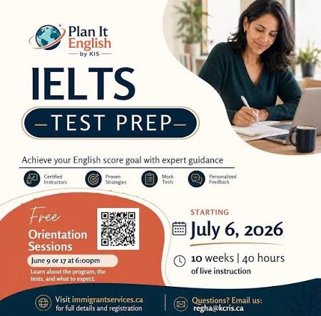 📢 Free IELTS Test Prep Orientation Tonight! Join us at 6:00 PM to learn  about our upcoming IELTS Test Prep program starting July 6. See you  tonight! 👋 🔗 Register and learn