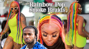 The blonde color makes this style really pop. Tryin Rainbow Pop Smoke Braids On A 360 Full Lace Wig Laurasia Andrea Youtube