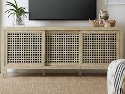Consider a tv stand with storage cabinets or drawers to contain other entertainment devices, electronics, or consoles. Hooker Furniture Ciao Bella Light Wood Tv Stand Hoo58055548380