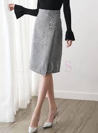 Excessive Waist Straightforward Matching Knee Size Skirt Kneelengthskirt Kiyafet Moda Moda Kiyafetler