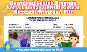 Download Contoh Raport Paud Dan Panduan Penulisan Laporan Semester Paud Operator Sekolah