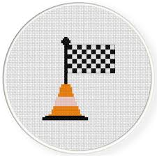 Stitch count for this pattern is 37 x 148 stitches. Racing Flag In Cone Cross Stitch Pattern Daily Cross Stitch