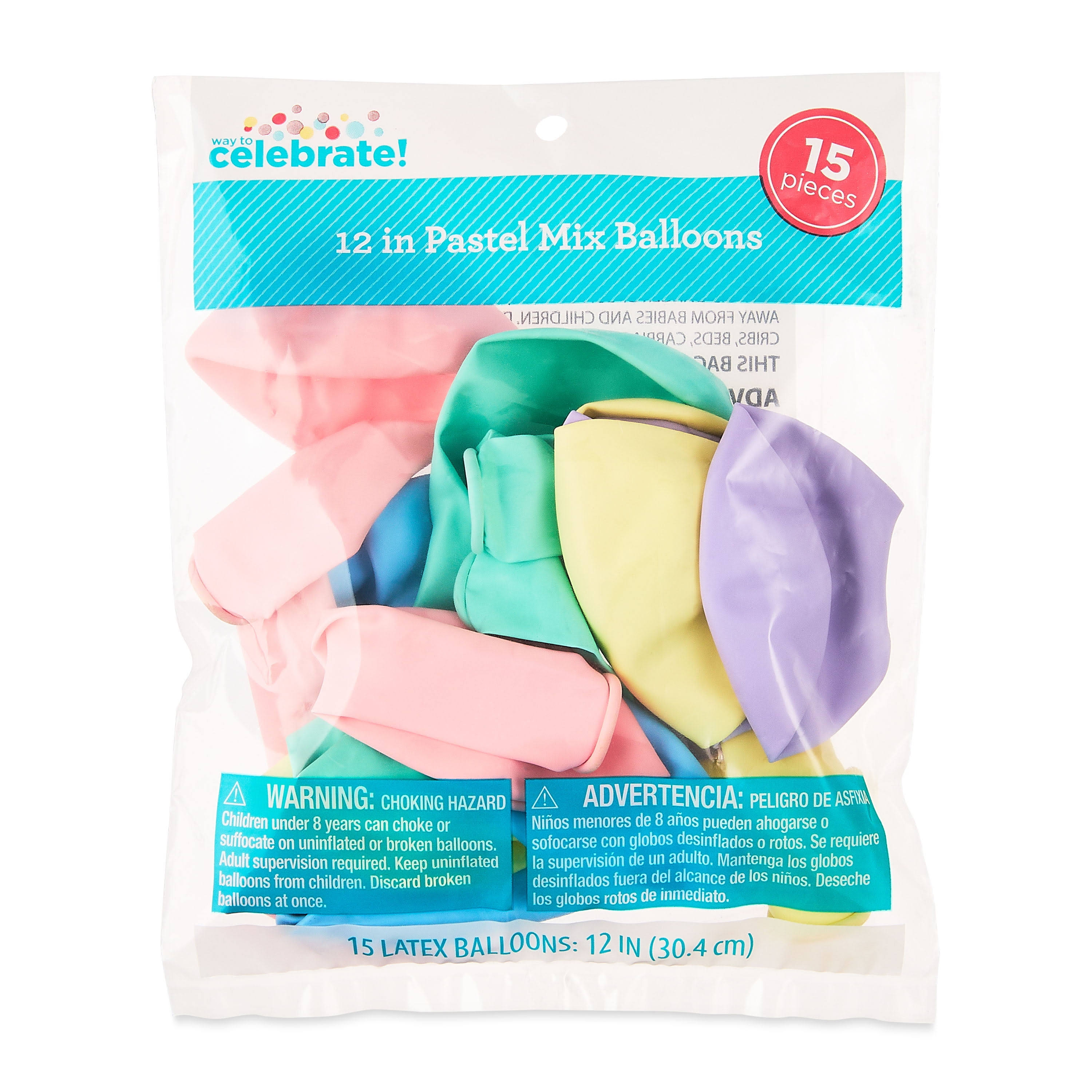 12" Pastel Mix Latex Balloons